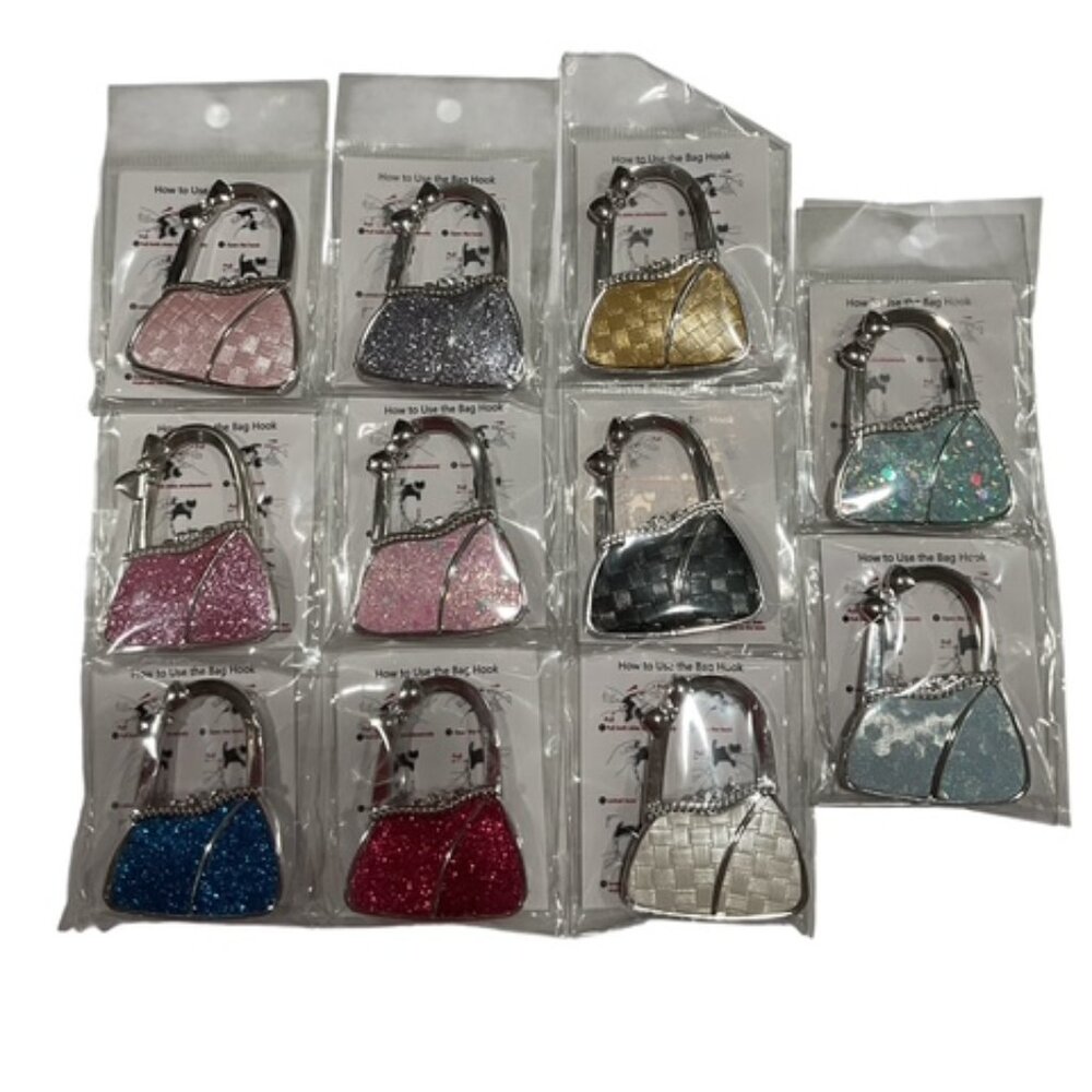 Glitter Handbag Purse Hook – Foldable Table Bag Hanger